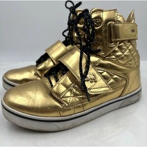 VLADO Shoes Womens Sz 5.5 Atlas Fashion  Hi Tops Sneakers Metallic Gold